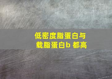 低密度脂蛋白与载脂蛋白b 都高